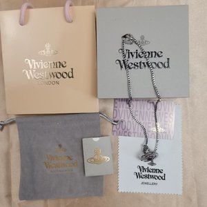 Purple Vivienne Westwood 3D Orb Saturn Necklace Large